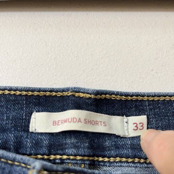 Levis Jorts Stretch Bermuda‎ Shorts, Sz 33, Dark Wash Denim, Zip Front Al… - Picture 3 of 5